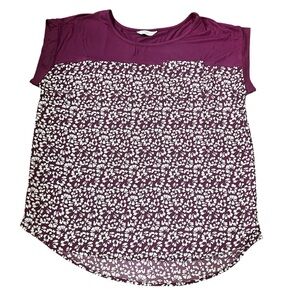 NWOT • Denver Hayes Purple Floral Top
